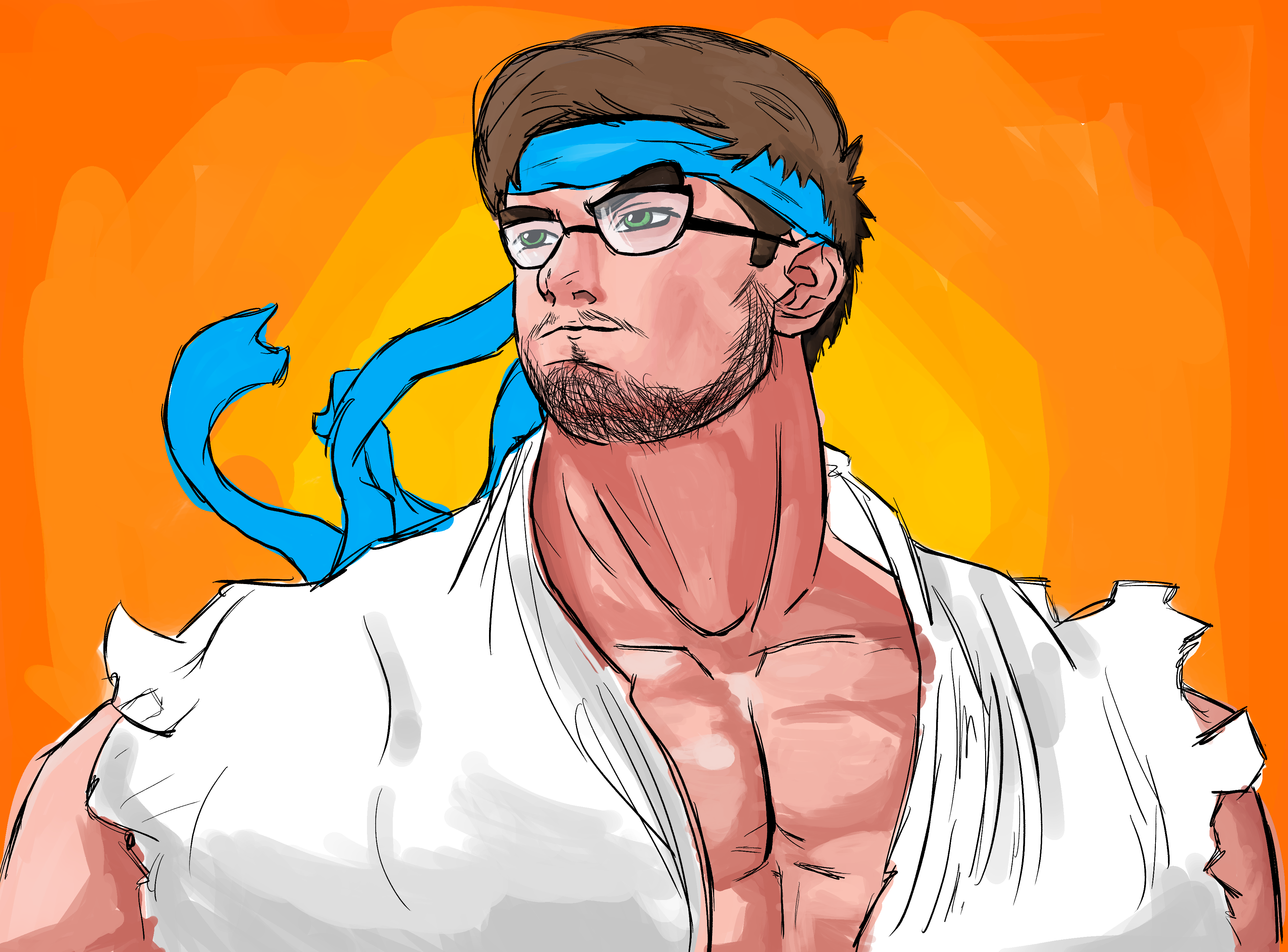 Person drawn as Ryu